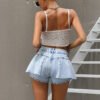 Design Casual Slimming All Matching Denim Shorts