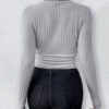Women Wear Source Knitted Long Sleeve Turtleneck Slim Fit Jumpsuit Bodysuit