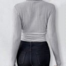 Women Wear Source Knitted Long Sleeve Turtleneck Slim Fit Jumpsuit Bodysuit