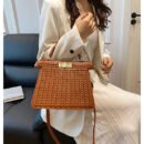 High-Sense Woven Handbag – Large Capacity Office Messenger Bag