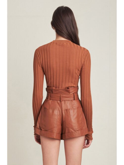 Autumn Winter High Waist A line Faux Leather Pants Women Popular Wide Leg Slimming Shorts