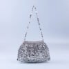 Silver & Gold Beaded Dumpling Shoulder Bag – Handmade Glamour