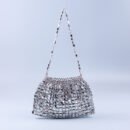 Silver & Gold Beaded Dumpling Shoulder Bag – Handmade Glamour