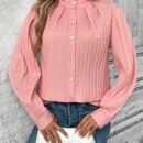 Women Wear Jacquard Long Sleeved Shirt