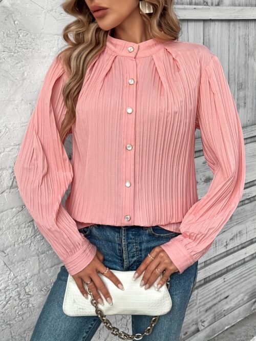 Women Wear Jacquard Long Sleeved Shirt