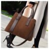 Frosted Soft Leather Shoulder Bag – Elegant Winter Office Tote