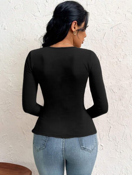 Elegant Diagonal Collar Office Top