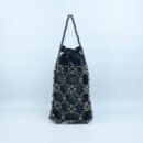 Silver Luxe Beaded Cutout Evening Handbag