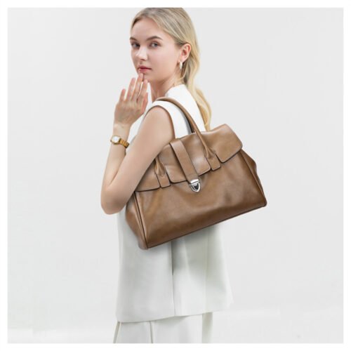 Soft Leather Tote Bag – High-Sense Autumn Winter Office Handbag