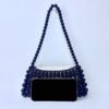 Vintage Pearl Chain Beaded Underarm Bag – Handwoven Elegance