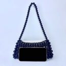 Vintage Pearl Chain Beaded Underarm Bag – Handwoven Elegance