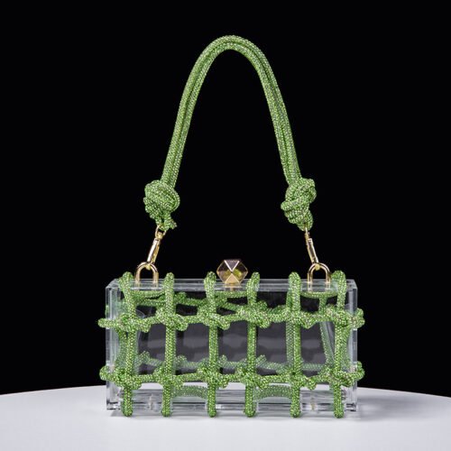 Transparent Square Rope Handbag – Modern Braided Box Design