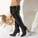Faux Leather Over-the-Knee Boots – Warm High Heel Winter Style