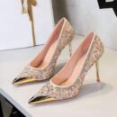 Rhinestone Crystal Pointed Toe Stiletto Pumps