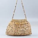 Silver & Gold Beaded Dumpling Shoulder Bag – Handmade Glamour