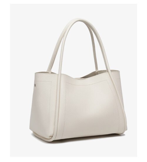 Soft Leather Basket Handbag – Large Capacity Everyday Tote