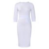 Solid Color round Neck Office Office Hip Dress