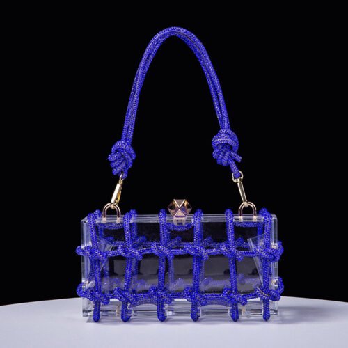 Transparent Square Rope Handbag – Modern Braided Box Design