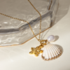 Ocean Pearl Starfish Shell Necklace – Coastal Elegance Jewelry