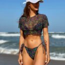 SunShield Three‑Piece Bikini Set with Protective Blouse