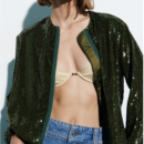 Beaded Bomber Cardigan Jacket for Women