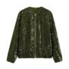 Trendy Loose Cardigan Beaded Bomber Jacket