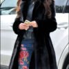 Long Blazer Collar Faux Fur Coat