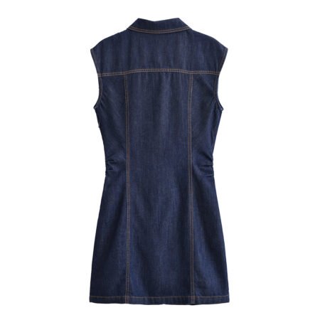Casual Summer Denim Pleated Mini Dress for Everyday Chic