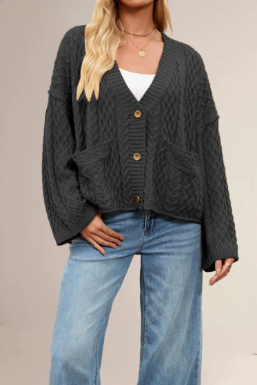 Holiday Button Woolen Shacket Sweater