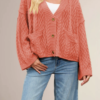 Holiday Button Woolen Shacket Sweater
