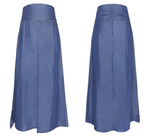 Elegant Retro A-Line High Waist Maxi Skirt with Side Slit