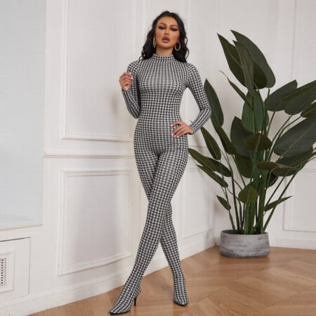 PrintLuxe Slim‑Fit Turtleneck Winter Bodysuit