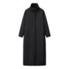 Solid Color Stand Collar Long Trench Coat