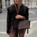 Elegant Fur Collar Suede Jacket for Women – Fall Essential