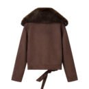 Elegant Fur Collar Suede Jacket for Women – Fall Essential