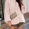 Casual Holiday Button Shirt Long Sleeve Sweater