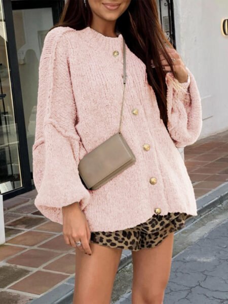 Casual Holiday Button Shirt Long Sleeve Sweater