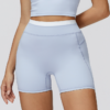 Nude Feel Contrast Color High Waist Tight Yoga Shorts for Women
