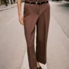 Summer Curling Trousers with Belt Three Color Trousers