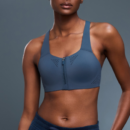 Front Zipper Shockproof Push-Up Sports Bra with Adjustable Straps