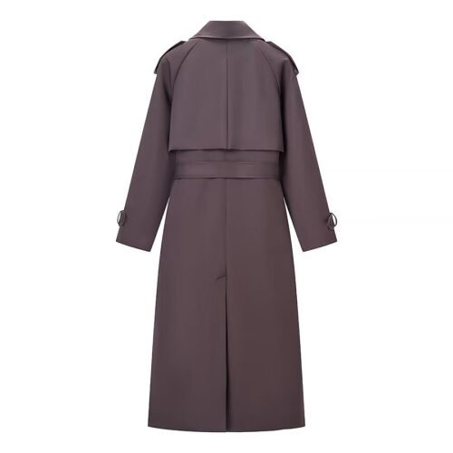 Women’s Thickened Double-Breasted Long Trench Coat – Elegant Winter Outerwear