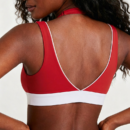 Contrast Stitching V-Neck Halter Shockproof Sports Bra