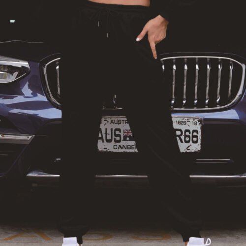 Solid Color Ankle-Tied Harem Sweatpants for Women