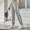 Women Clothing High Waist Striped Casual Sports Pants – Autumn Winter
