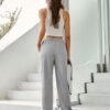 High Waist Striped Sports Casual Pants for Women – Autumn Winter
