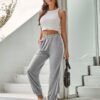 High Waist Striped Sports Casual Pants for Women – Autumn Winter