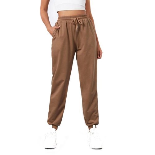 Solid Color Ankle-Tied Harem Sweatpants for Women