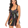 FireworkGlow Gradient One‑Piece Swimsuit with Skirt