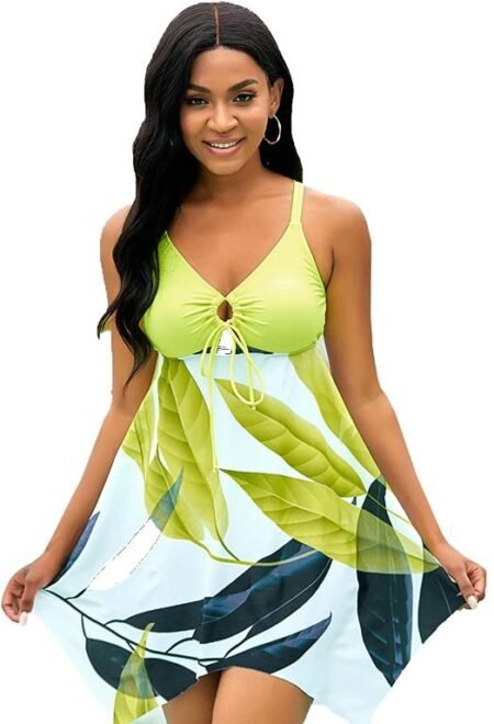 SpringTide Split Tankini Two‑Piece Swimwear