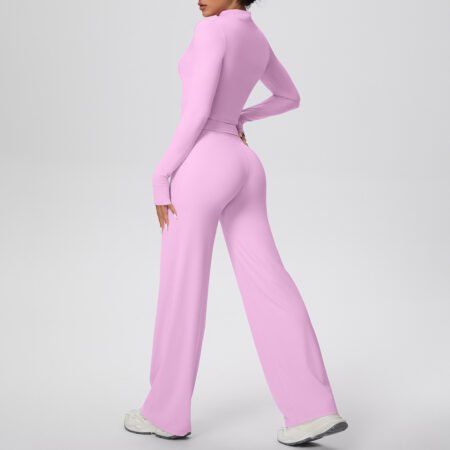 Zip-Up Jacket Yoga Three-Piece Workout Set for Women